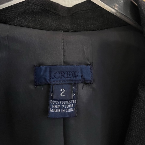 J Crew Helena Virgin Wool Blazer Black 2 Vintage - Picture 6 of 9